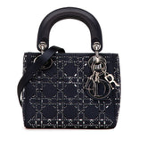 Mini Satin Cannage Strass Crystal Embellished Lady Dior